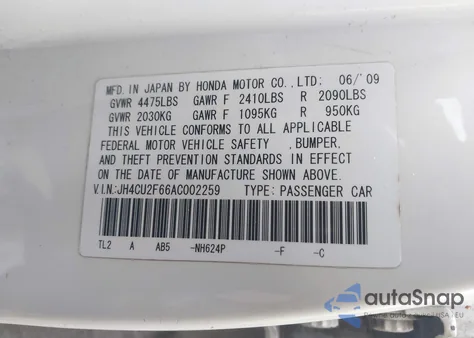 2010 Acura Tsx 2.4 z USA, uszkodzony, nr VIN JH4CU2F66AC002259